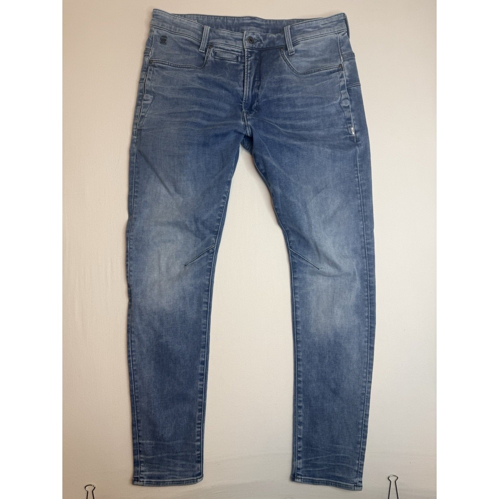 G-Star Raw D-Staq 3D Slim Skinny Jeans Men's Size W33 L32 33x32 Light Wash